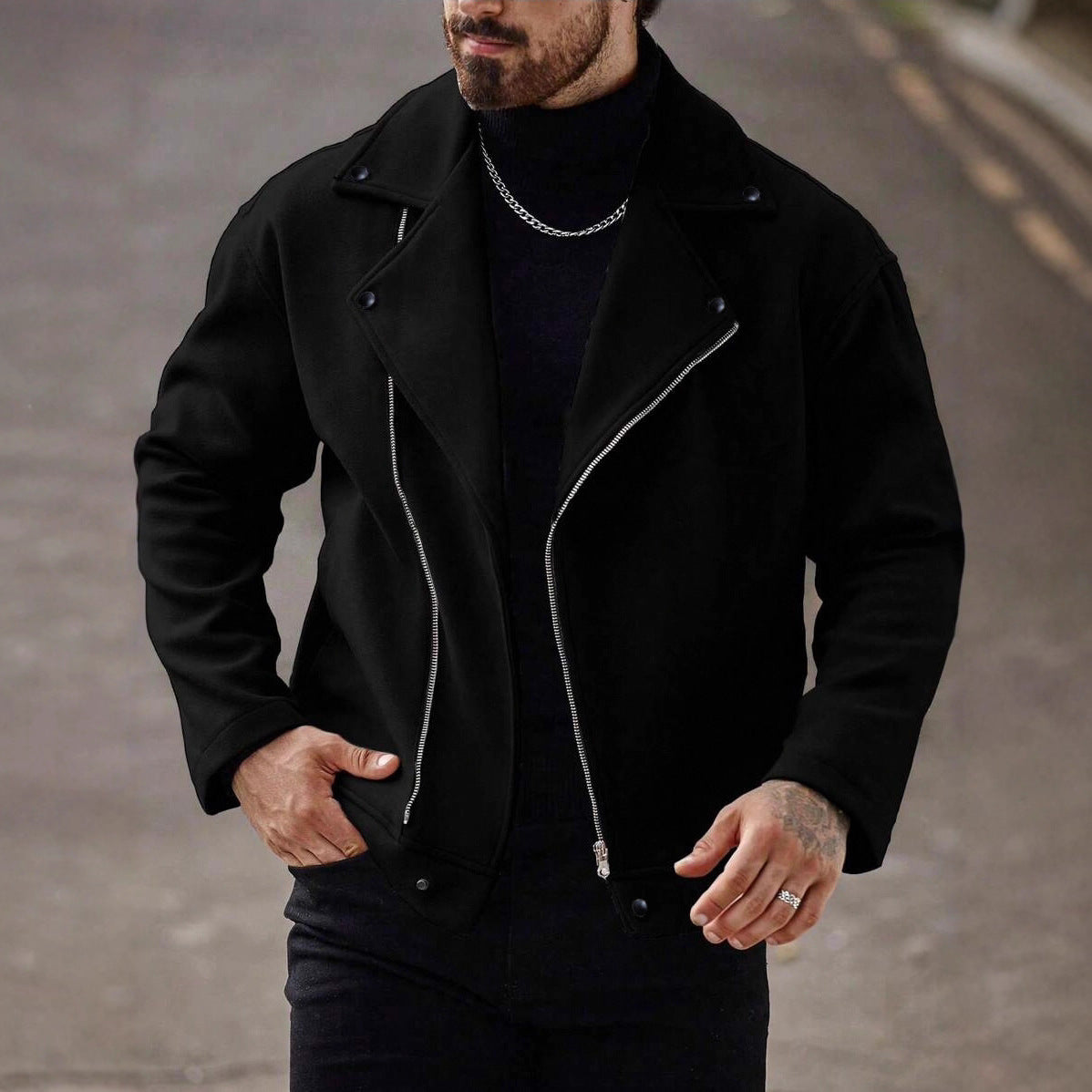 Men's Wool Coat Loose Casual Jacket Viral Finds Hub