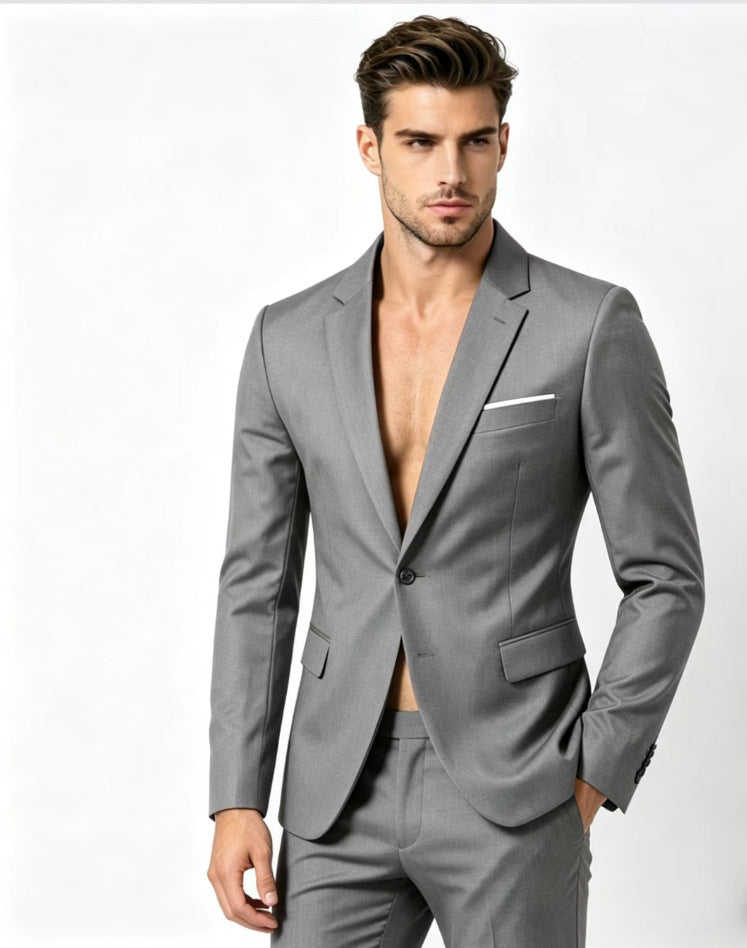 Springautumn Men's Fashionable Solid-color Slim-fit Suit Viral Finds Hub