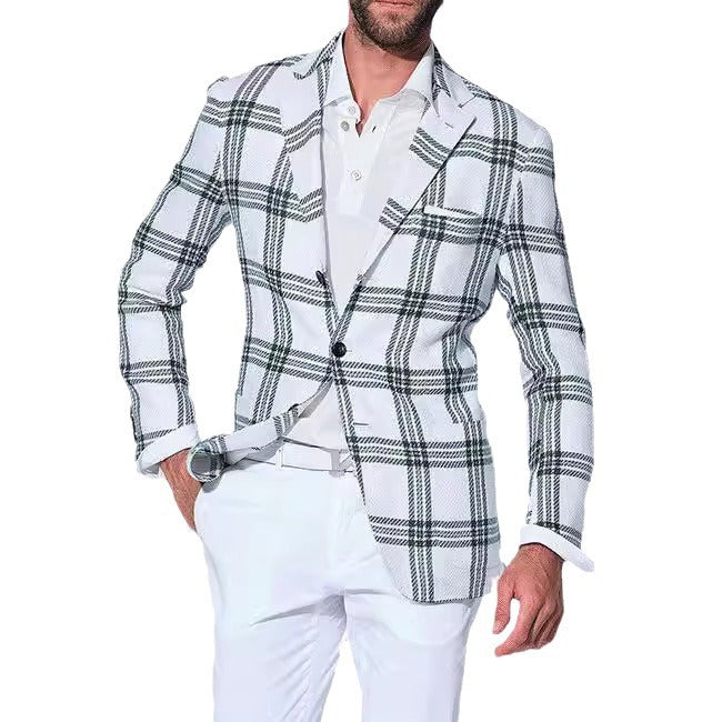 Business-Casual Printed Blazer With Double Buttons Viral Finds Hub
