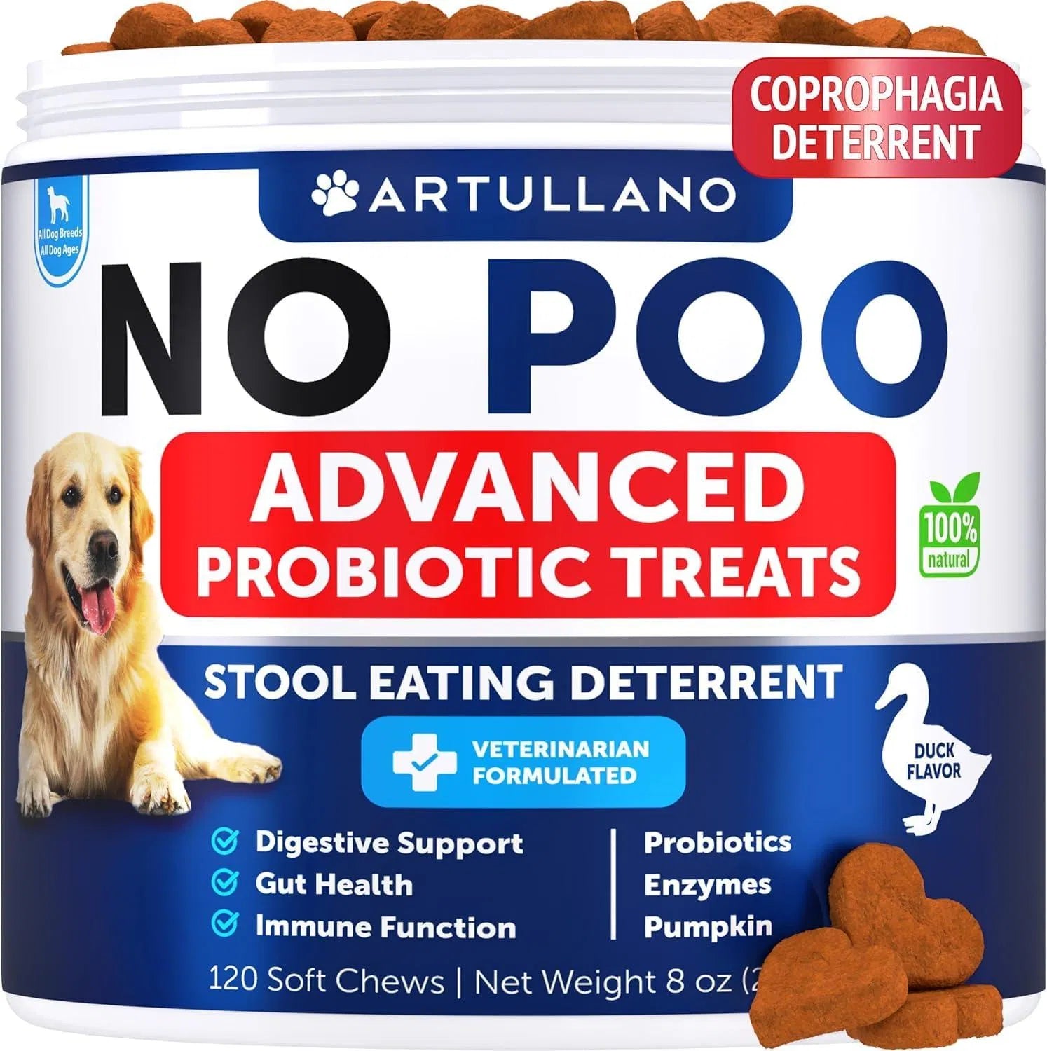 No Poo Chews For Dogs Puppy Coprophagia Stool Eating Deterrent Prevent Dog From Eating Poop Stop Eating Poop Treats With Probiotics & Enzymes Immune Digestive Gut Health Support Supplement Viral Finds Hub