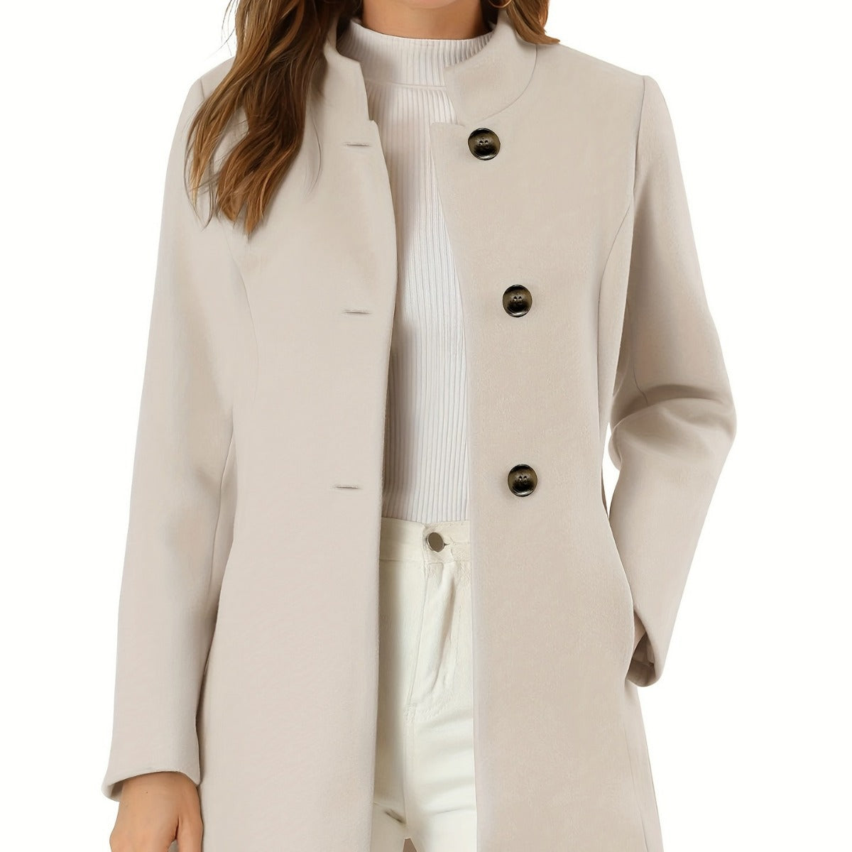 Women's Coat Fashion Casual Solid Color Autumn And Winter Viral Finds Hub
