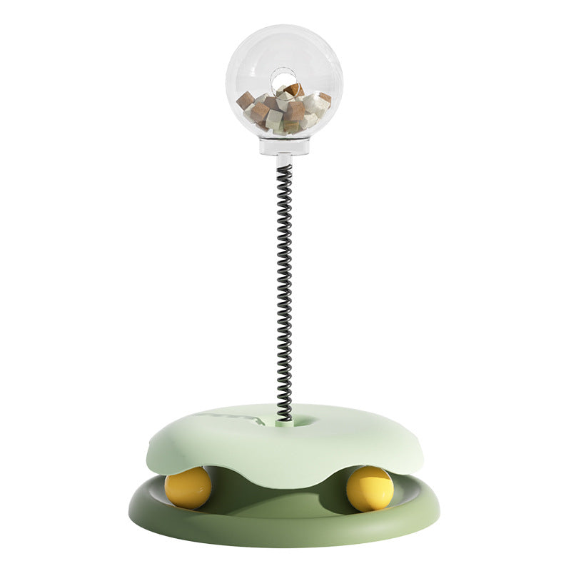Cat Leakage Food 2 In 1 Toys Turntable Ball Toys Kitten Funny Cat Training Spring Ball Cat Supplies Pet Products Viral Finds Hub