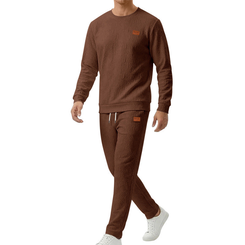 Embossed Letter Crewneck Sweatshirt And Pants Set Viral Finds Hub