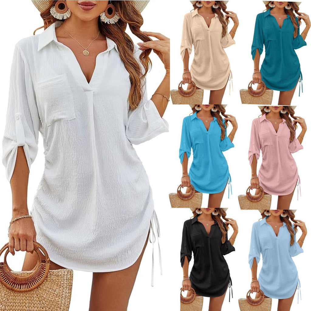 Loose-Fitting Slimming Drawstring Shirt For Women Viral Finds Hub
