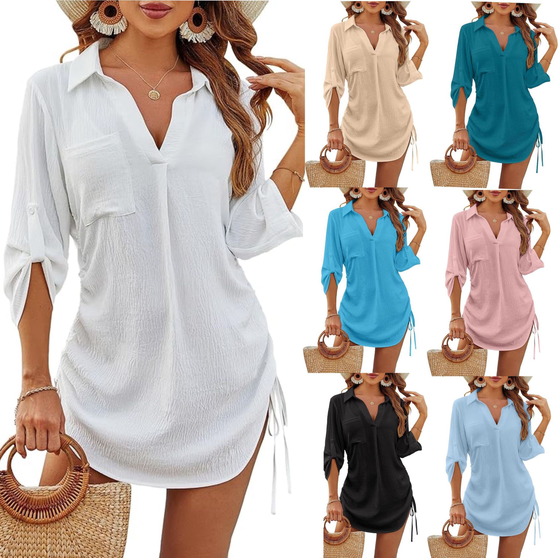 Loose-Fitting Slimming Drawstring Shirt For Women Viral Finds Hub