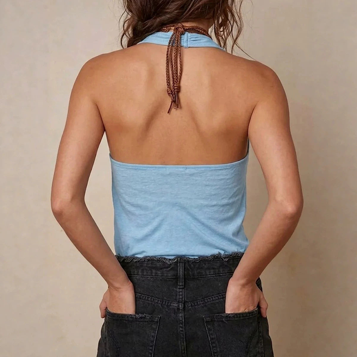 Casual V-neck Solid-color Tank Top Viral Finds Hub