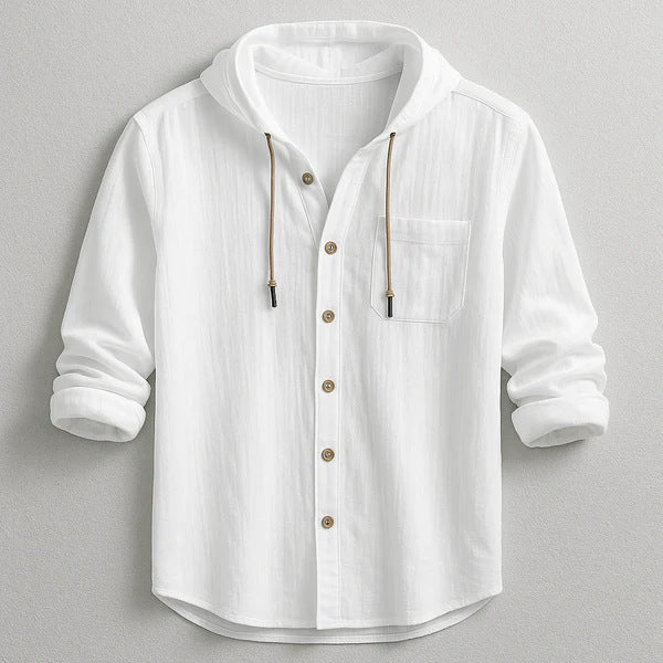 Men's Fashion Hooded Cotton-Linen Casual Long-Sleeve Viral Finds Hub