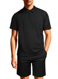 Jacquard Solid-color Loose-fitting Mens Casual Sportswear Set Viral Finds Hub