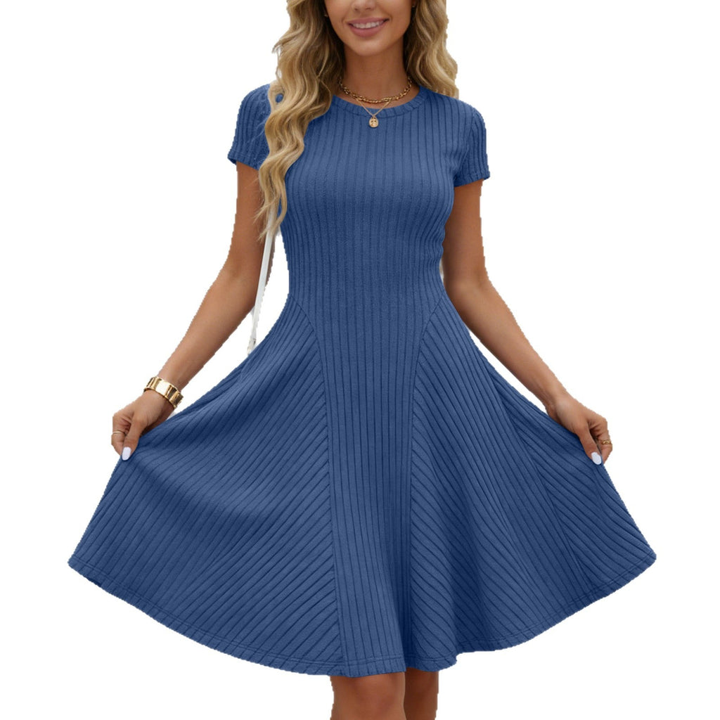 Irregularly Brushed Ribbed Solid-color Dress Viral Finds Hub