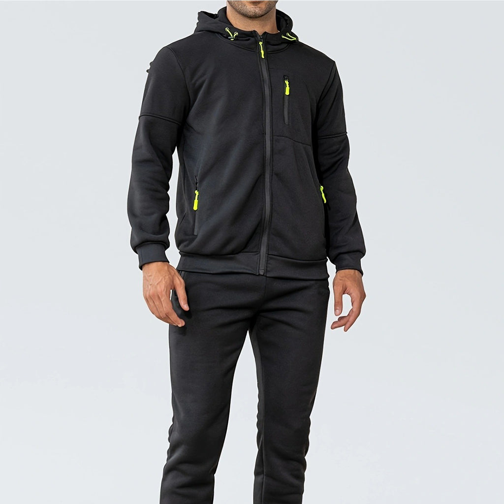 Zippered-pocket Hoodie And Pants Set Relaxed Fit Viral Finds Hub