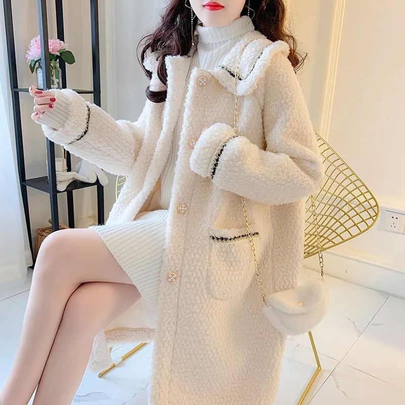 Mid-length Versatile Lamb Wool Women's Coat For Petite Viral Finds Hub