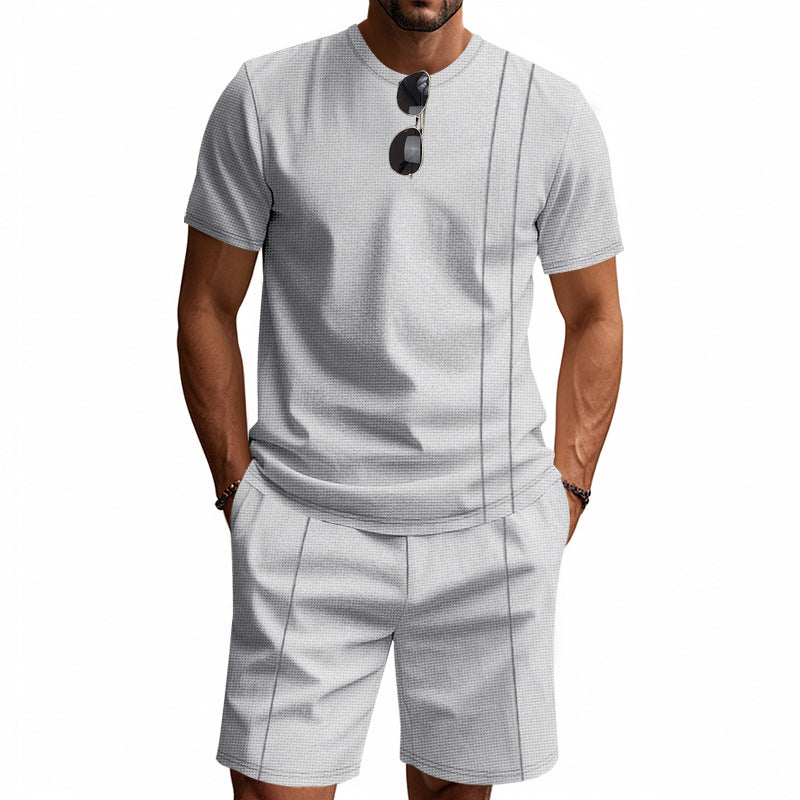 Men's Crew-Neck Short-Sleeve T-Shirt And Shorts Set Viral Finds Hub