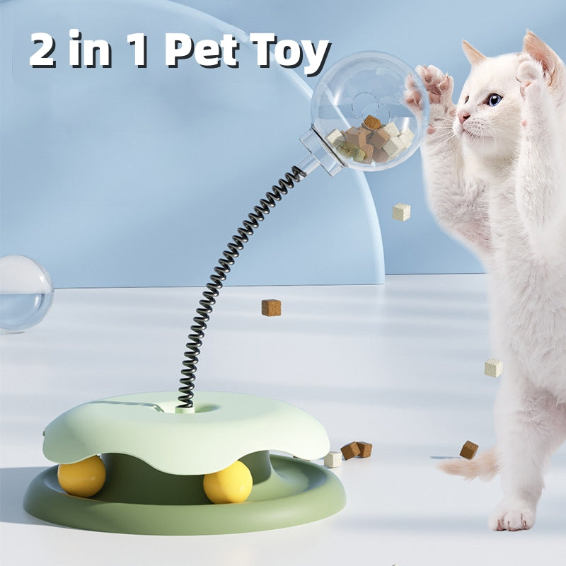 Cat Leakage Food 2 In 1 Toys Turntable Ball Toys Kitten Funny Cat Training Spring Ball Cat Supplies Pet Products Viral Finds Hub