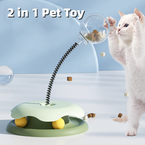 Cat Leakage Food 2 In 1 Toys Turntable Ball Toys Kitten Funny Cat Training Spring Ball Cat Supplies Pet Products Viral Finds Hub