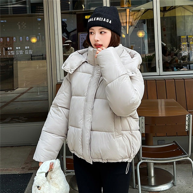 Elegant Fluffy Hooded Cotton Jacket Puffer Jacket Coat Warm Commute Viral Finds Hub