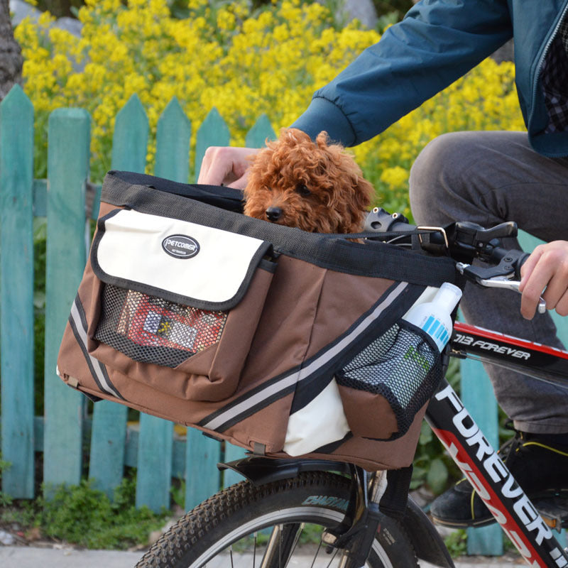 Pet Bicycle Carrier Cat Dog Bicycle Bag Bike Removable Basket Handlebar Front Basket Small Cat Dog Carrier Viral Finds Hub