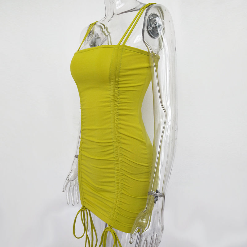 Articat Spaghetti Strap Sexy Backless Women Summer Dress Strapless Bodycon Bandage Party Dresses Vestidos Club Mini Dress Viral Finds Hub