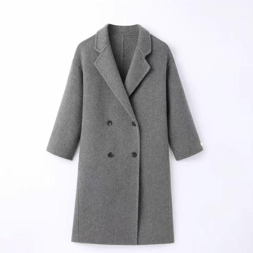 Long Cashmere Double-faced Wool Coat For Women Viral Finds Hub