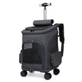 Portable Folding Trolley Pet Backpack Traveling Cat Backpack With Universal Wheel Trolley Pet Bag Viral Finds Hub