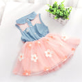 Girls' Dresses, Summer Children'S Korean Denim Skirts, Pure Color Flower Mesh Skirts, Baby Princess Puffy Skirts Viral Finds Hub