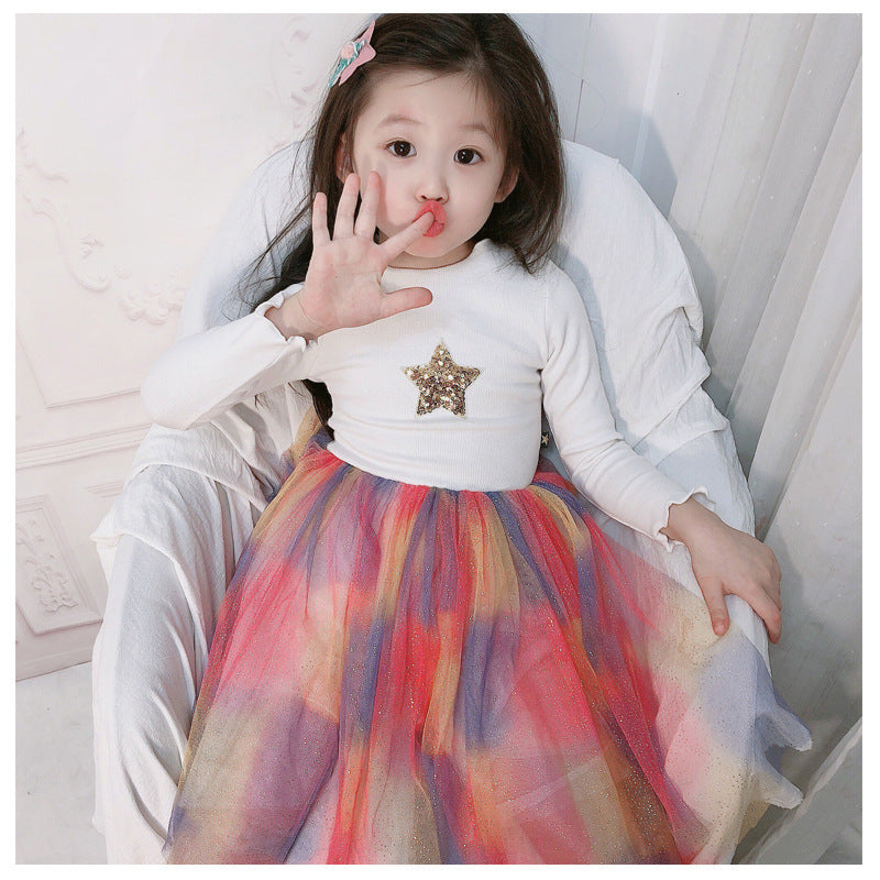 Girls' Dresses  New Children'S Skirts  Super Western Princess Dresses  Star Fluffy Mesh Skirts Viral Finds Hub