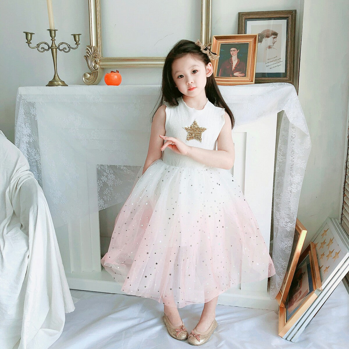 Girls' Dresses  New Children'S Skirts  Super Western Princess Dresses  Star Fluffy Mesh Skirts Viral Finds Hub