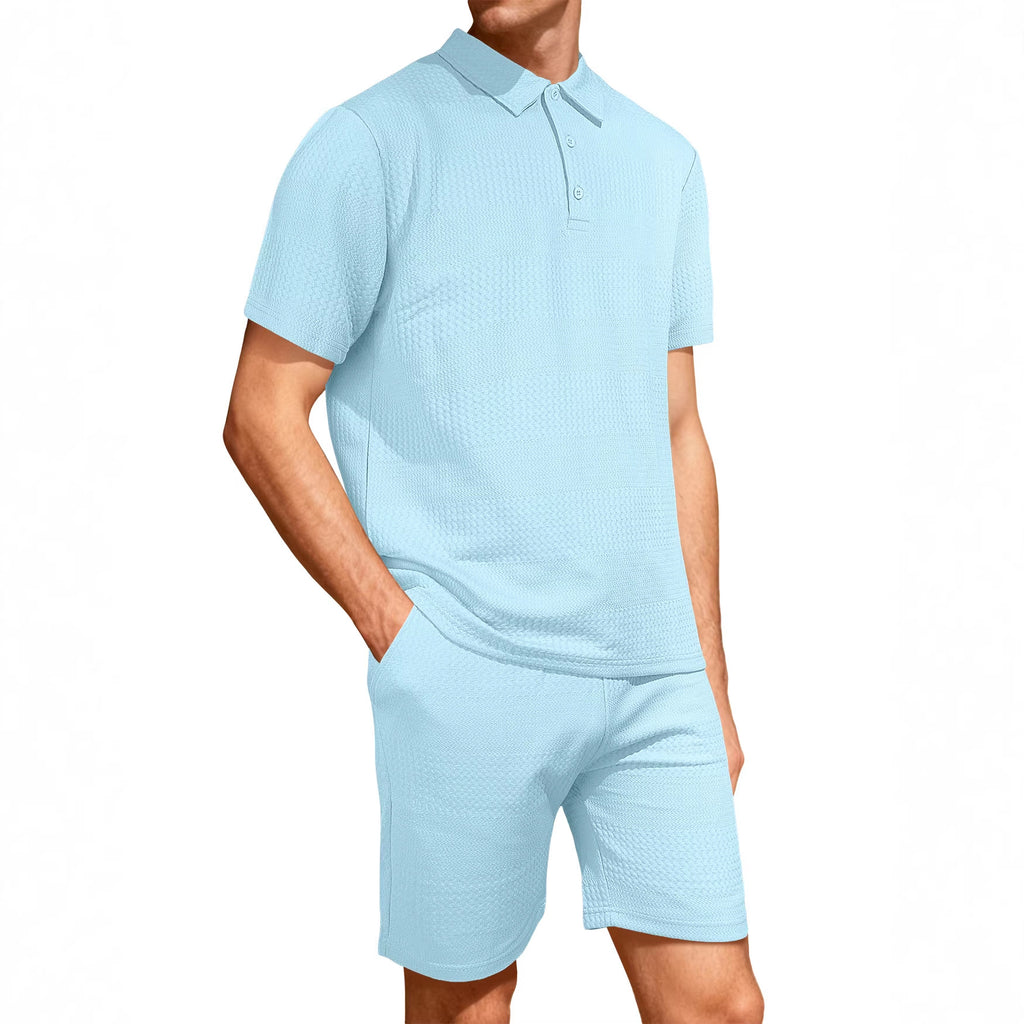 Jacquard Solid-color Loose-fitting Mens Casual Sportswear Set Viral Finds Hub
