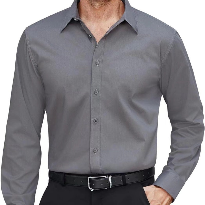 European And American Style Solid-color Men's Shirt Viral Finds Hub