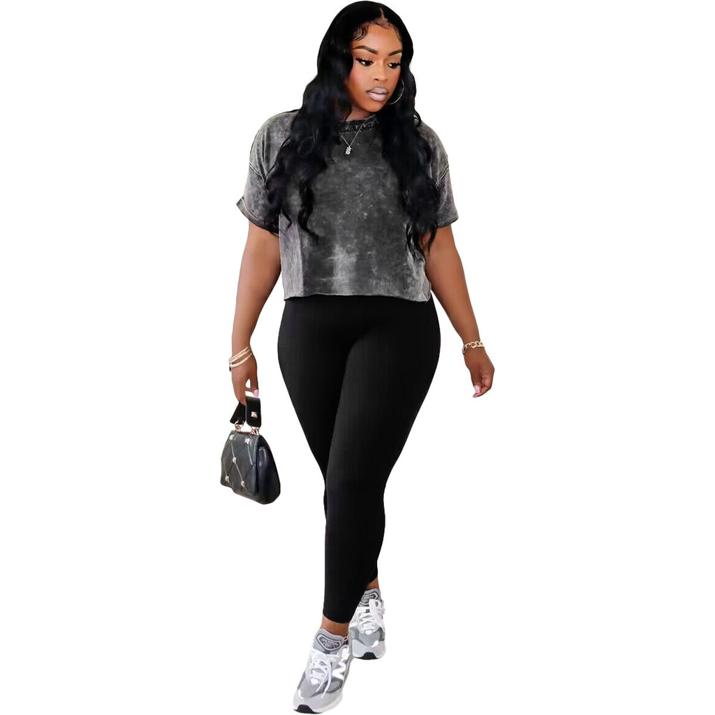 Women's Printed Casual Sports Two-Piece Set Viral Finds Hub