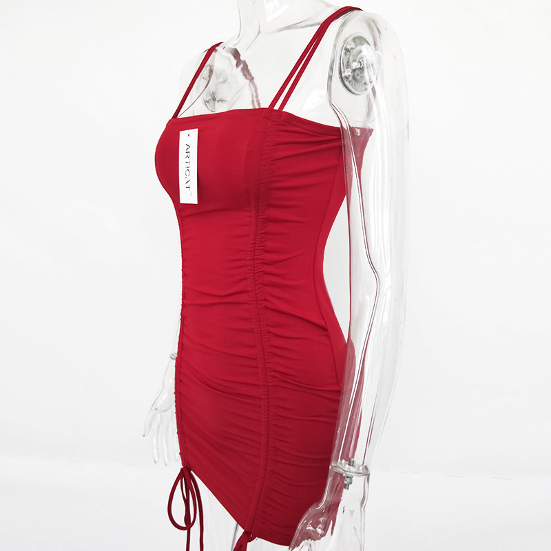 Articat Spaghetti Strap Sexy Backless Women Summer Dress Strapless Bodycon Bandage Party Dresses Vestidos Club Mini Dress Viral Finds Hub