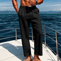Independent Site European And American Men's Linen Mid-Waist Solid Color With Drawstring Viral Finds Hub