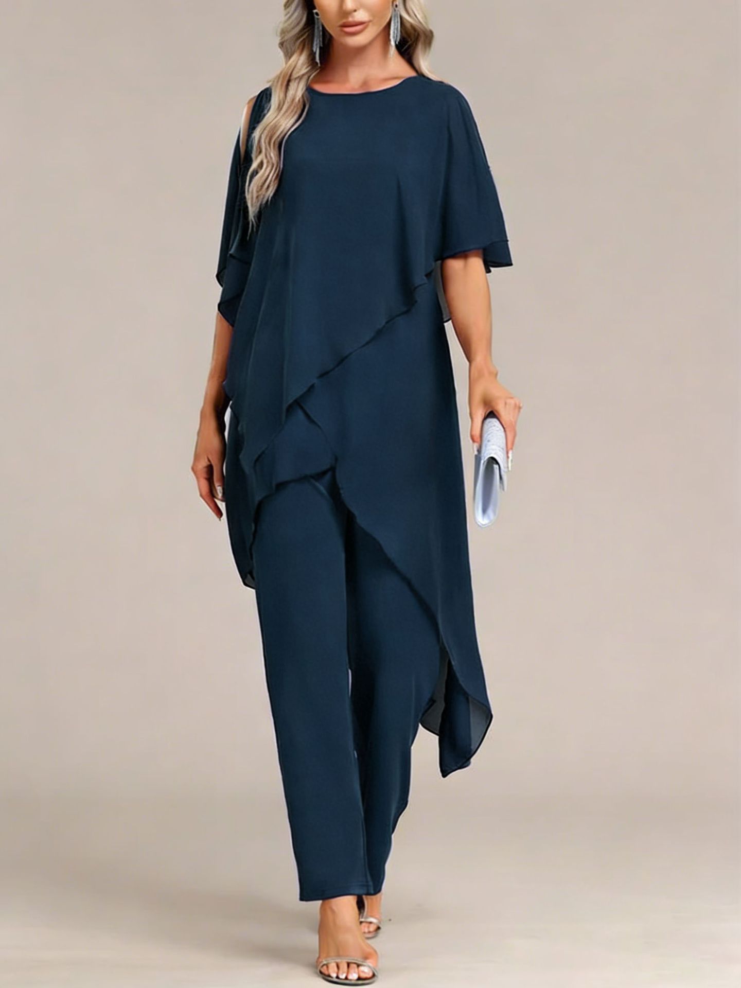 Women's Off-shoulder Irregular Top And Pants Two-piece Set Viral Finds Hub