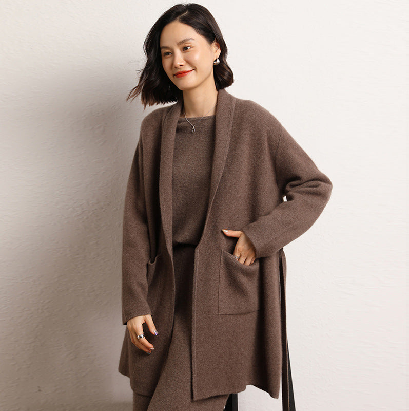 Fall Winter Fashion Mid-length Knitted Coat For Women Viral Finds Hub