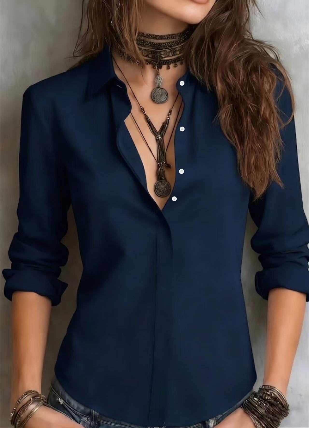 Office Solid-color Work Shirt Viral Finds Hub