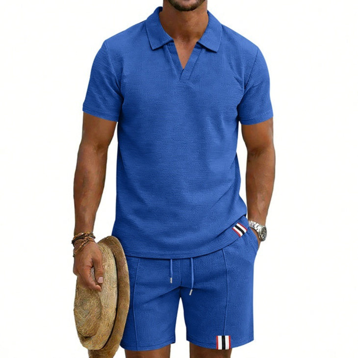 Men's Simple Casual Short-Sleeve Top And Shorts Set Viral Finds Hub