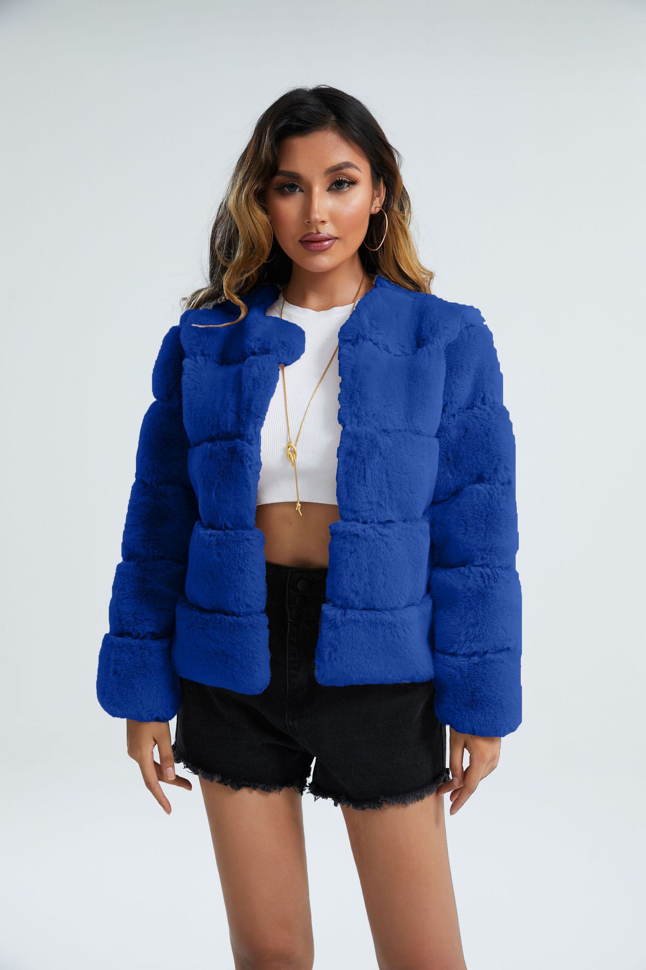 Women's Coat Fox Horizontal Stitching Artificial Fur Viral Finds Hub