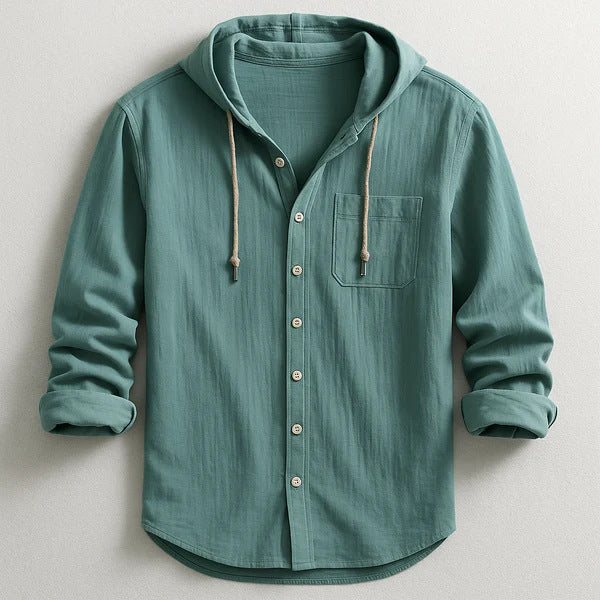 Men's Fashion Hooded Cotton-Linen Casual Long-Sleeve Viral Finds Hub