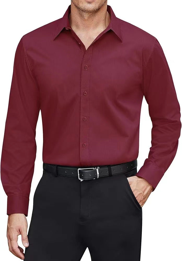 European And American Style Solid-color Men's Shirt Viral Finds Hub