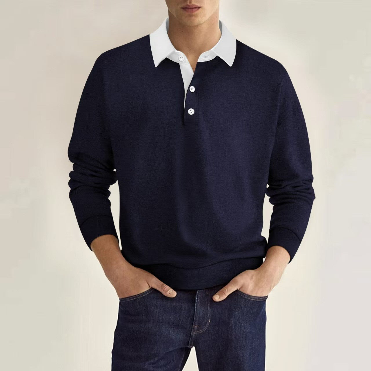 Mens Solid-Color Versatile Long-Sleeve Top Viral Finds Hub