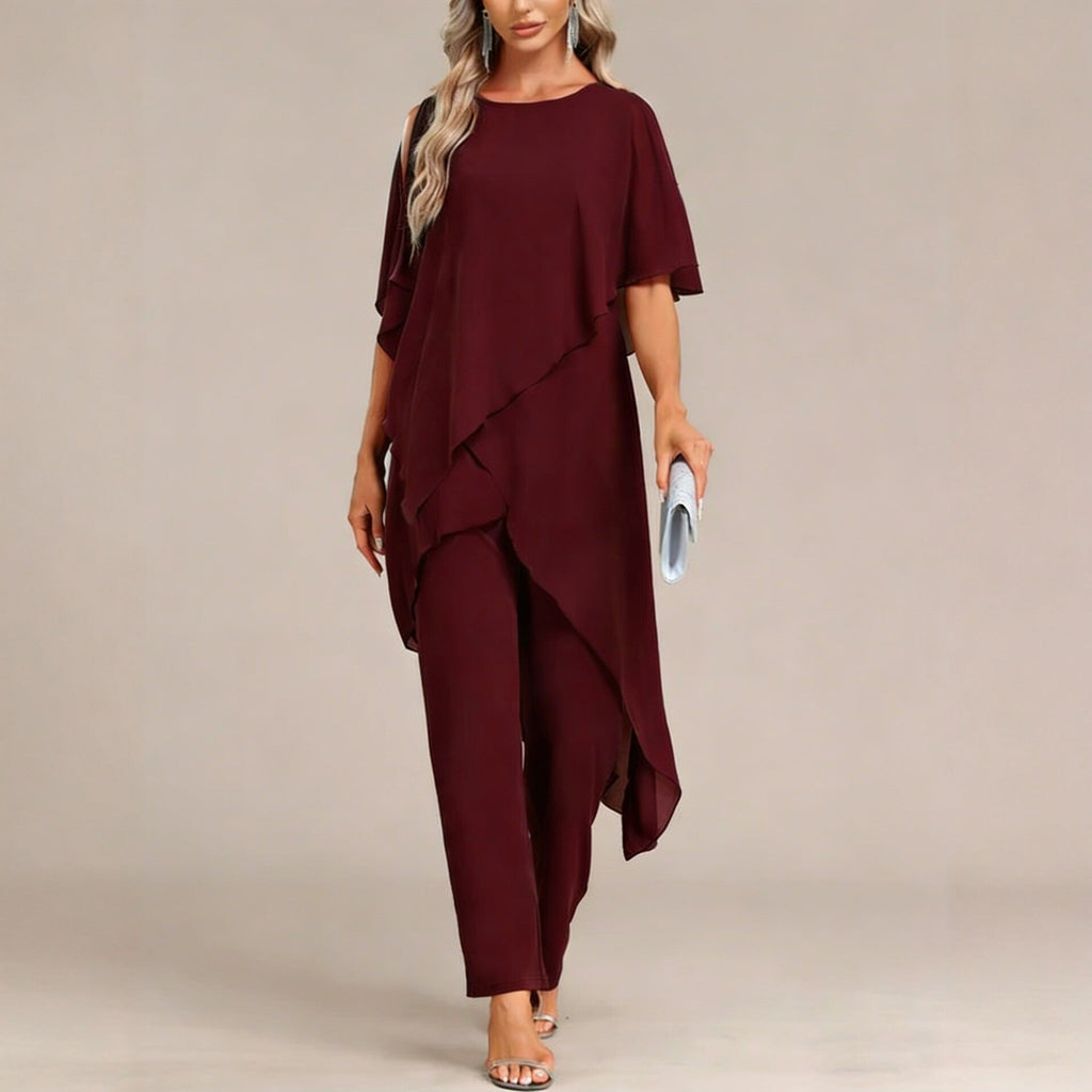 Women's Off-shoulder Irregular Top And Pants Two-piece Set Viral Finds Hub