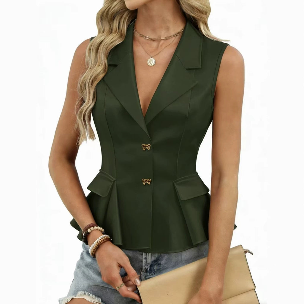 Women's Bow-tie Button V-Neck Suit Vest Viral Finds Hub