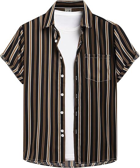 Striped And Solid-color Short-sleeve Shirt-cardigan Viral Finds Hub