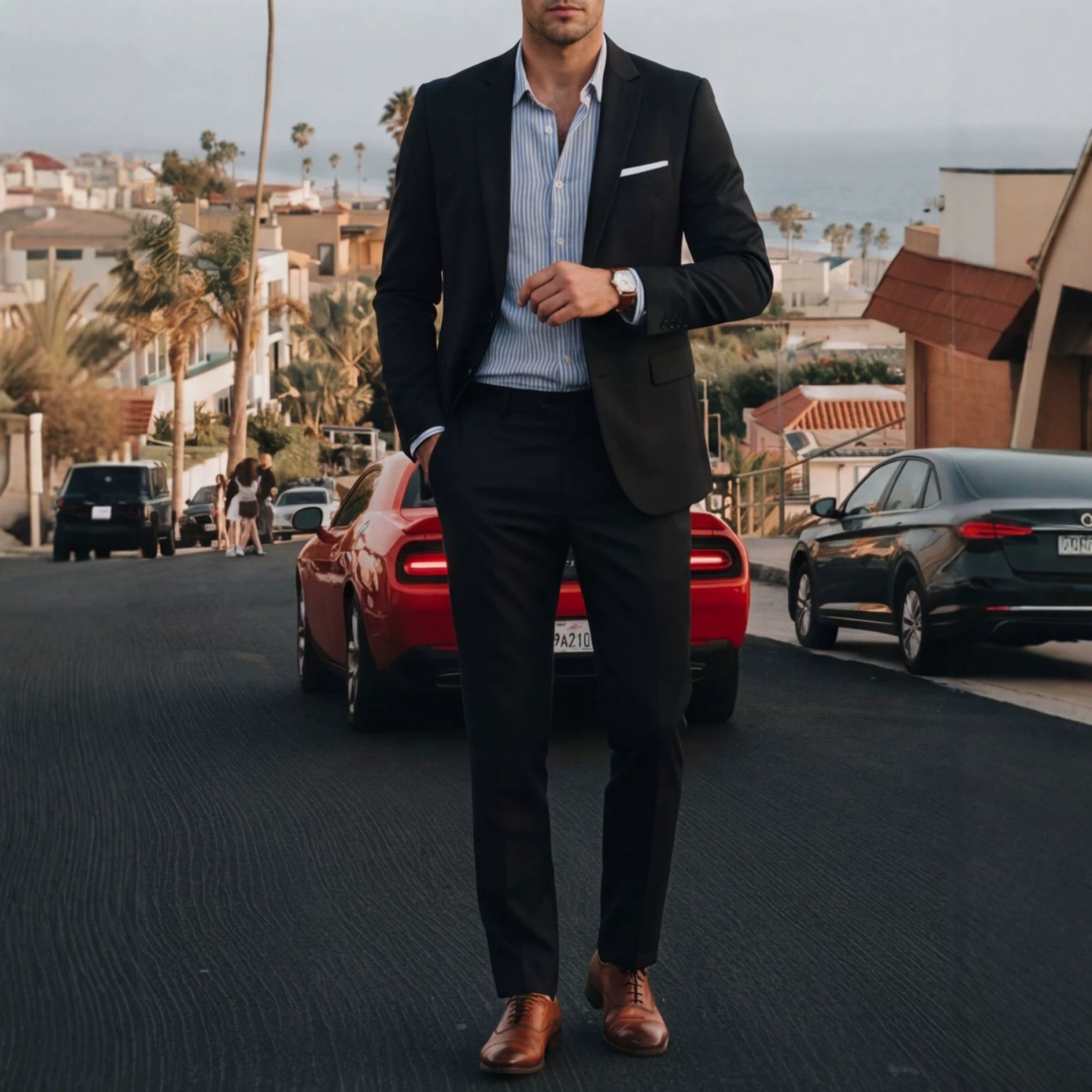 Mens Solid-Colored Suit Formal Gentlemans Suit Set Viral Finds Hub