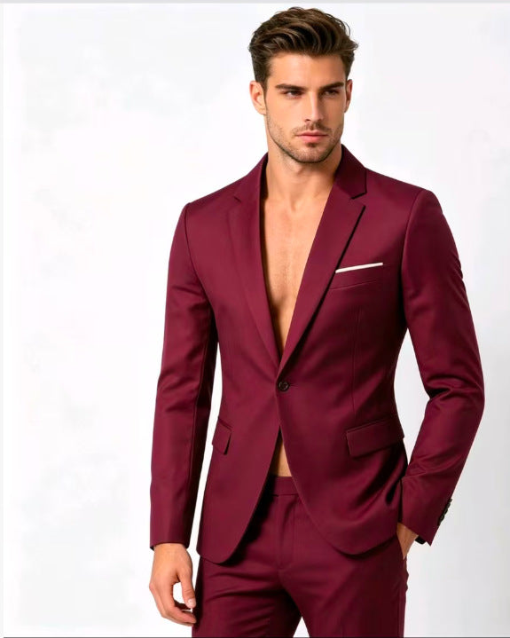 Springautumn Men's Fashionable Solid-color Slim-fit Suit Viral Finds Hub