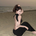 Slit Mid-length Elegant Mock-neck Maxi Dress Viral Finds Hub