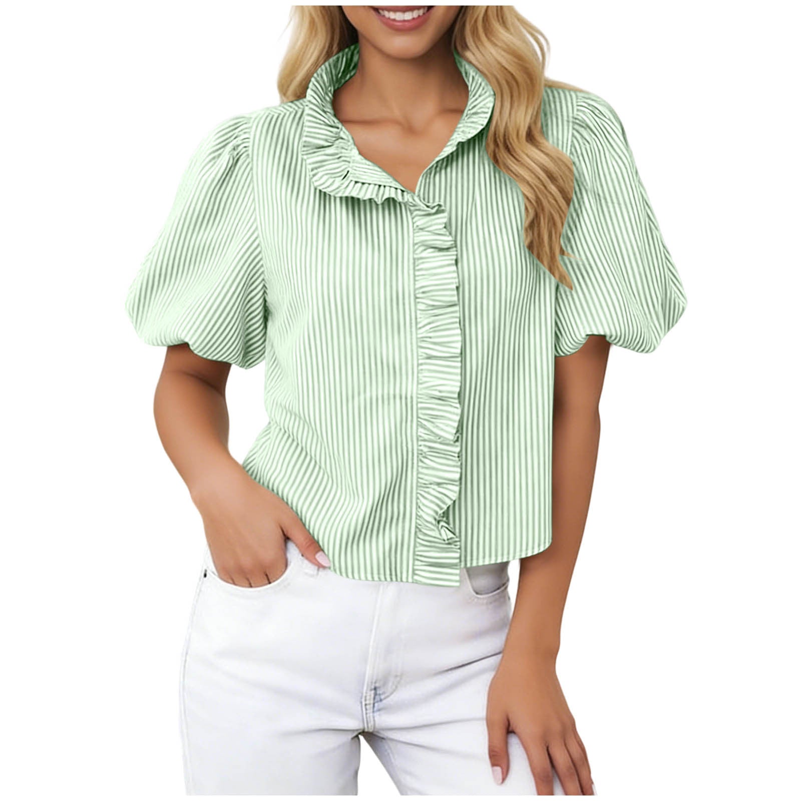 Striped Casual Yarn-Dyed Shirt For Women Viral Finds Hub
