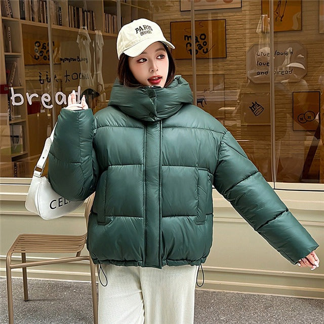 Elegant Fluffy Hooded Cotton Jacket Puffer Jacket Coat Warm Commute Viral Finds Hub