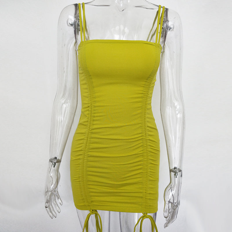 Articat Spaghetti Strap Sexy Backless Women Summer Dress Strapless Bodycon Bandage Party Dresses Vestidos Club Mini Dress Viral Finds Hub