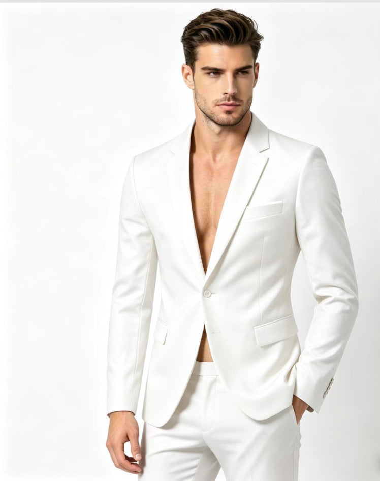 Springautumn Men's Fashionable Solid-color Slim-fit Suit Viral Finds Hub