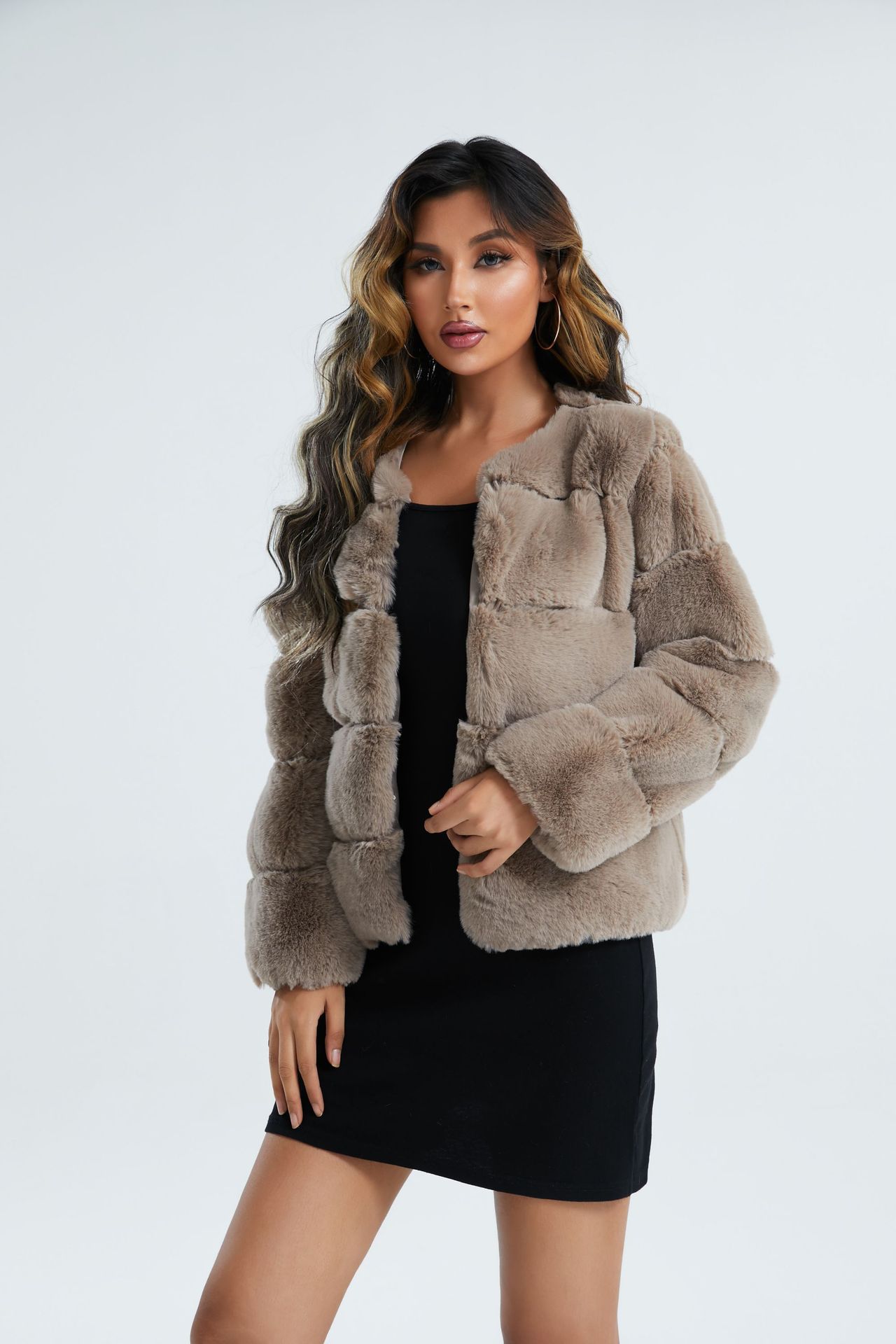 Women's Coat Fox Horizontal Stitching Artificial Fur Viral Finds Hub